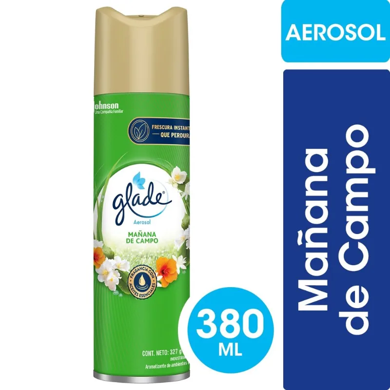 Desodorante de ambiente Glade mañana de campo en aerosol 360 cc.