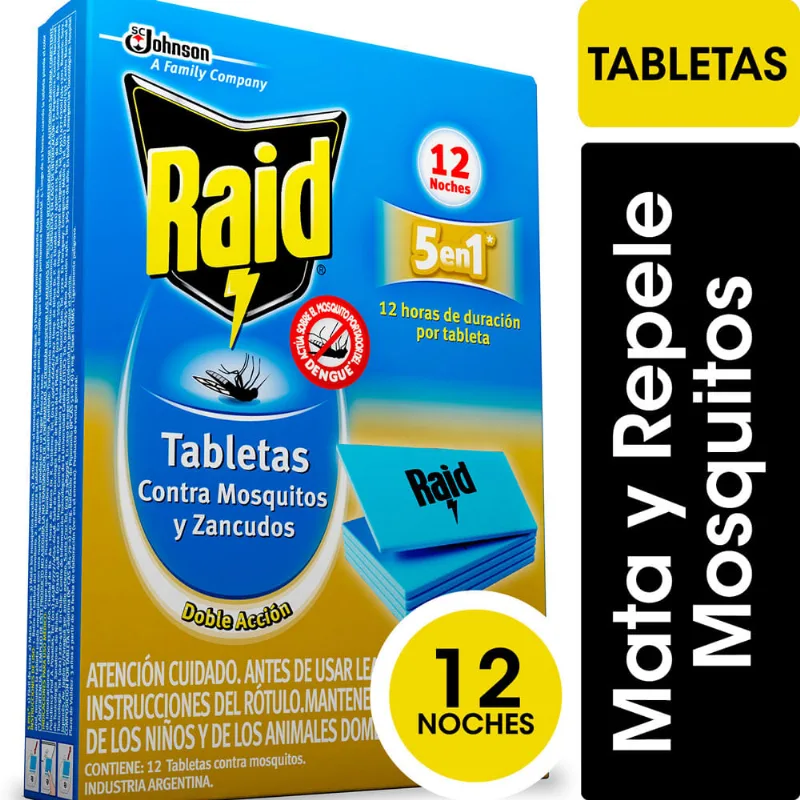 Tabletas Para Mosquitos Raid 12u