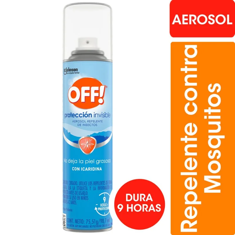 Repelente para mosquitos Off! protección invisible aerosol 98.7 ml.