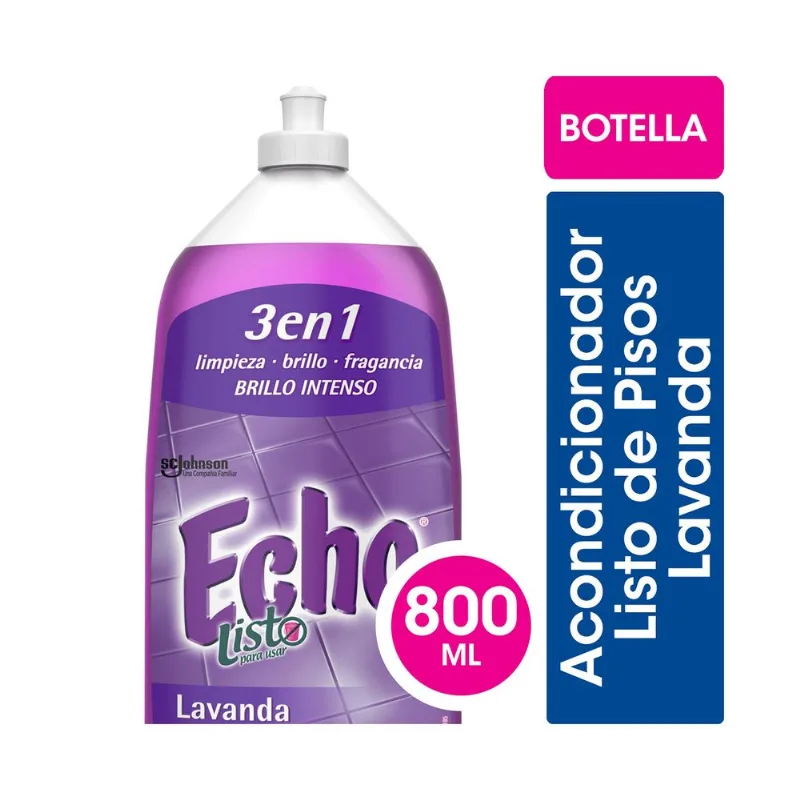Limpiador Acondicionador Echo Listo Brillo Natural Lavanda 800 ml