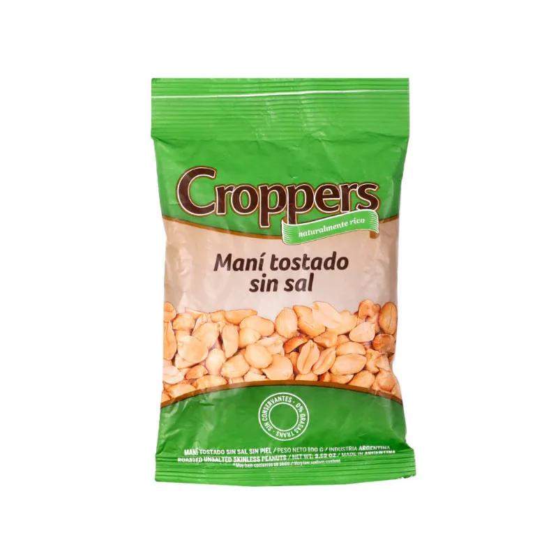 Mani Tostado Croppers Sin Piel 100g