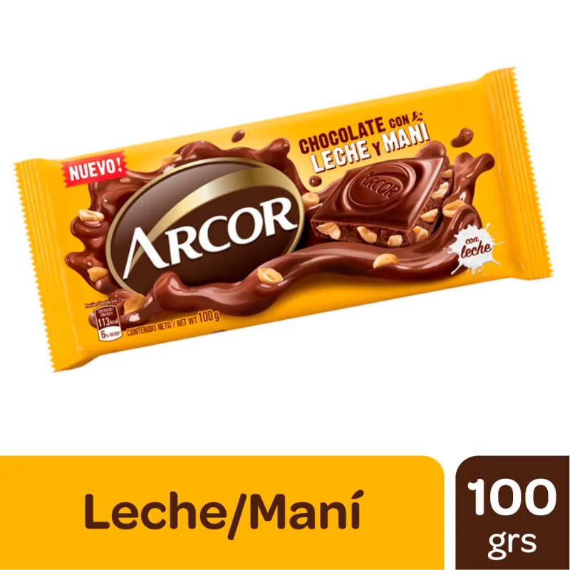 Chocolate Arcor Con Leche 100 Gr