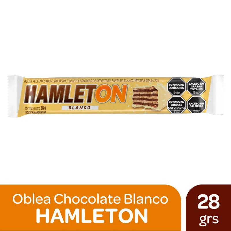 Galletita Oblea Hamleton Blanca X 28 Grs Arcor