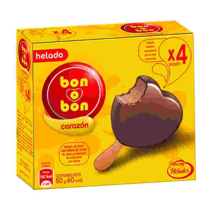 Helado Corazon Bon O Bon Multipack X 4u-cja-gr.-50