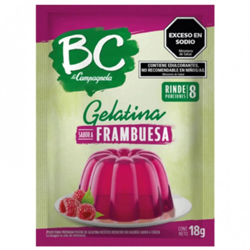 Gelatina light de frambuesa BC 18 g.