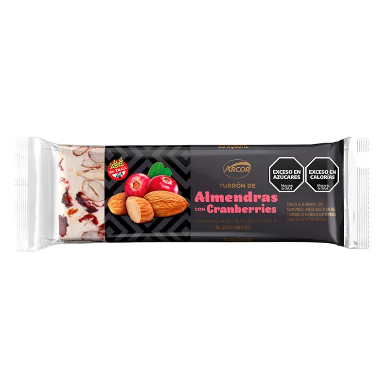 Turron Arcor Almendras C/cranberry X130g