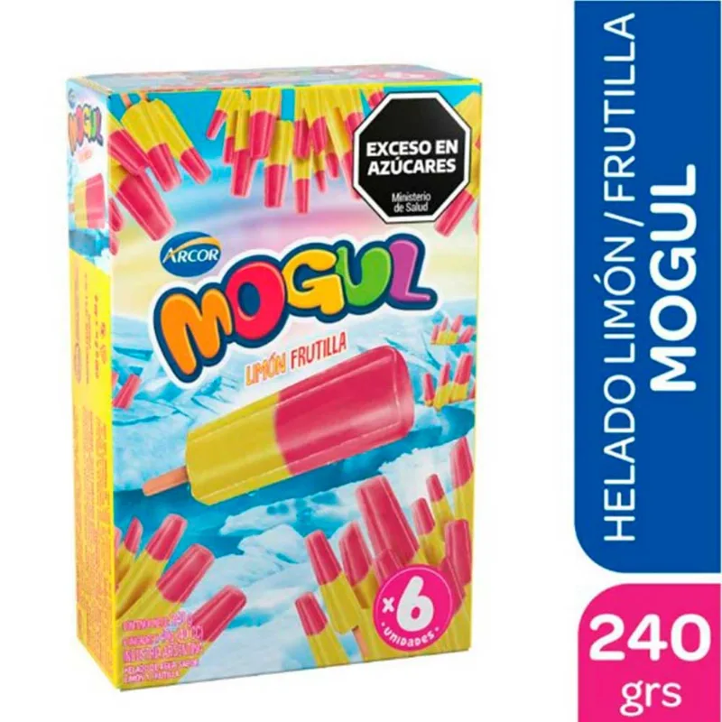Helado Sabor Frutilla y Limón Mogul x 6 Un 240 Grs Arcor