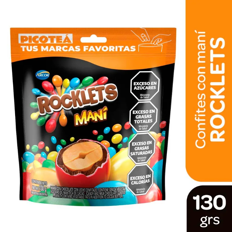Confites de Maní con Chocolate 130 Grs x 1 Un Rocklet's