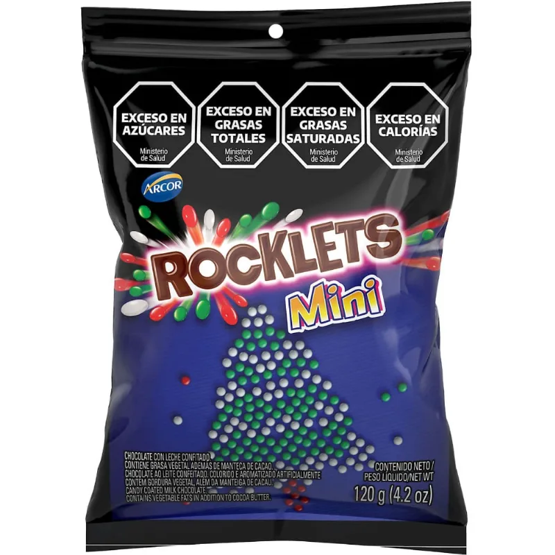 Confites Arcor de mini rocklets caja 120 g.