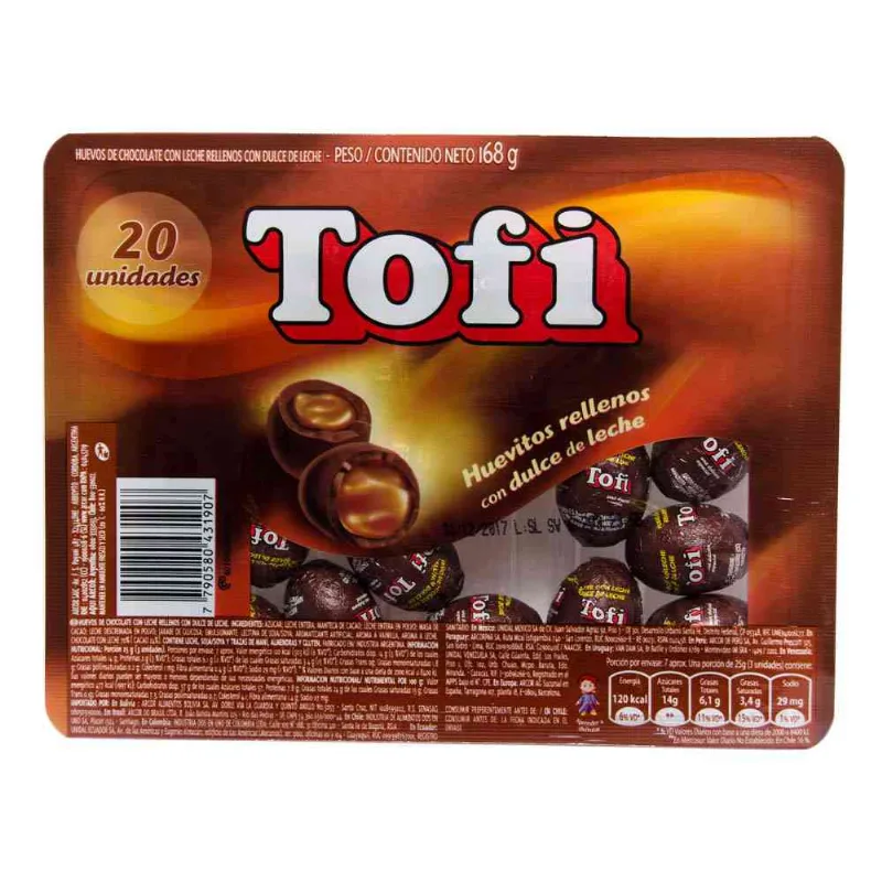 Huevo De Pascua Tofi Chocolate Negro Huevitos Paq 20 Un.