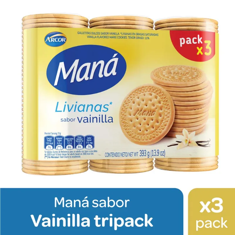 Galletitas Maná Vainilla 393 Gr