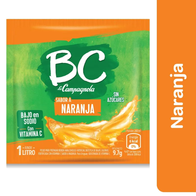 Jugo En Polvo Bc Naranja 9.7 Gr