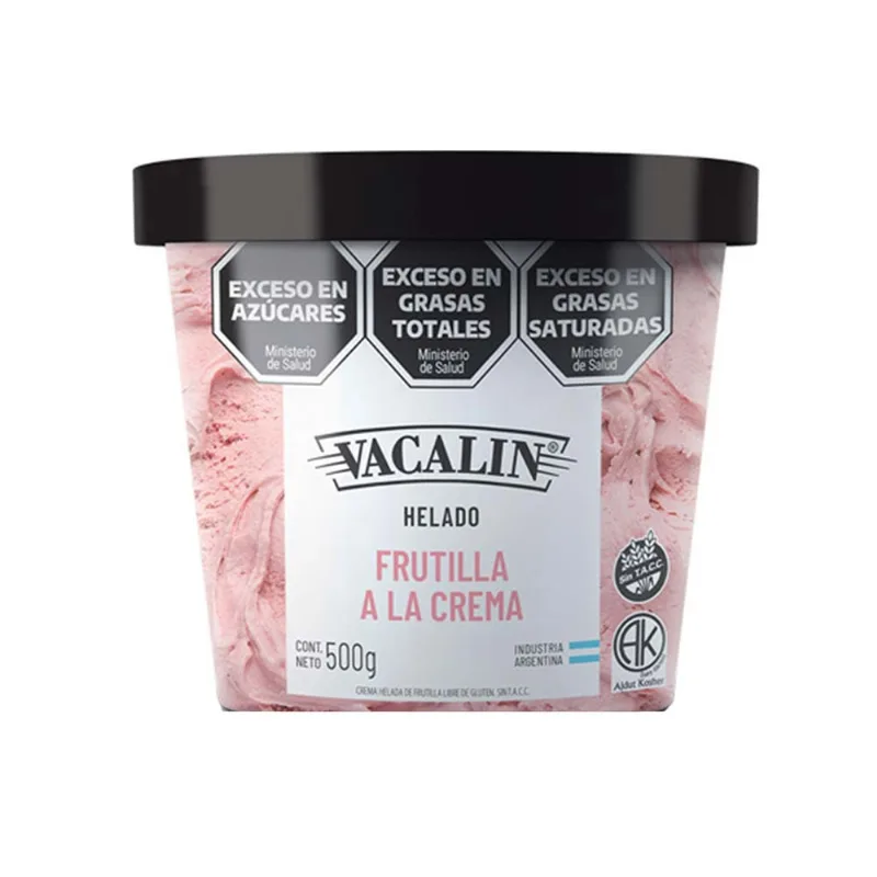 Helado Pote Vacalin De Frutillas Con Crema X5
