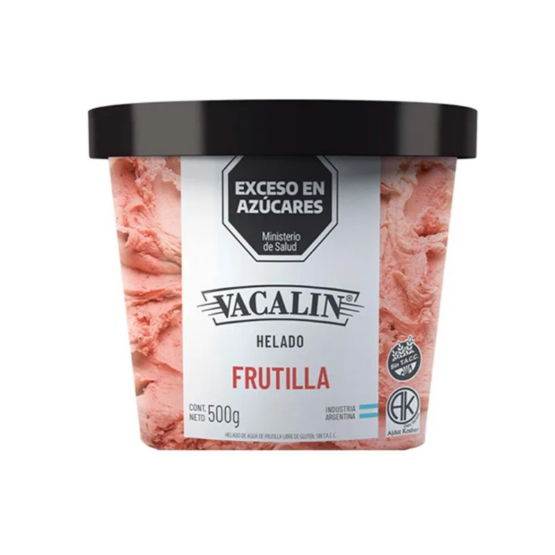 Helado Pote Vacalin De Frutilla Al Agua X500g