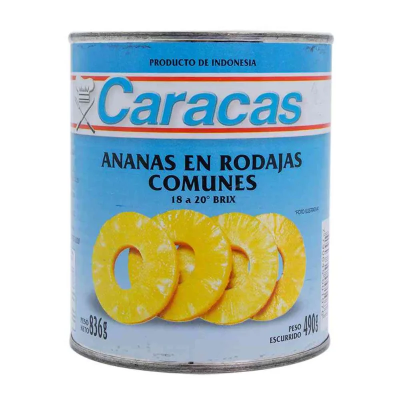 Ananá En Rodajas Caracas 836 Gr
