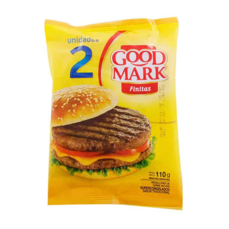 Hamburguesas Good Mark De Carne Finitas 2 U- 120 Gr