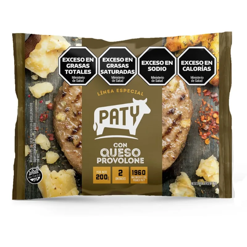 Medallon de carne Paty con queso provolone 2 u.
