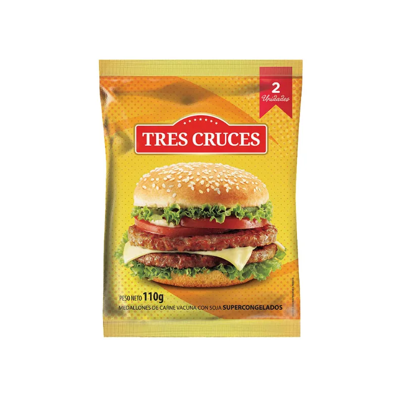 Medallón de Carne Vacuna con Soja x 2 Un 110 Grs Tres Cruces