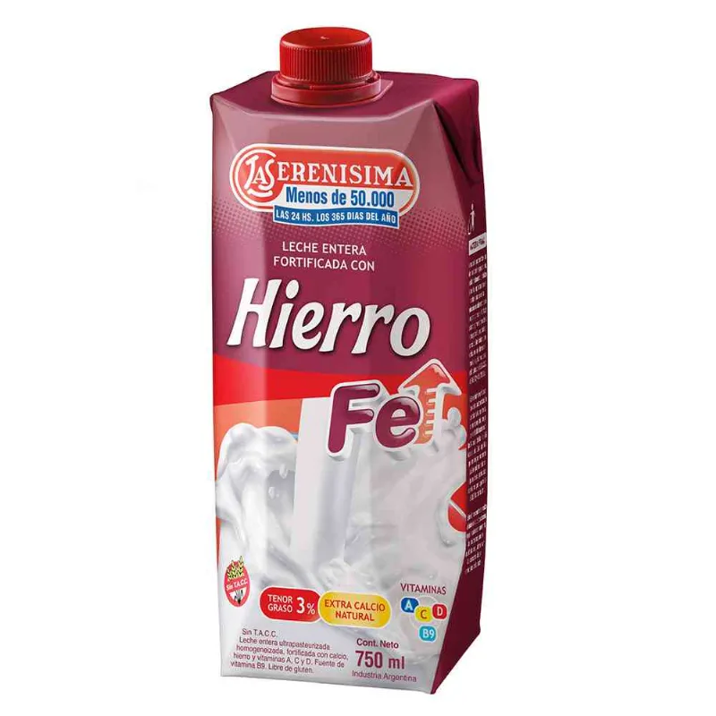Leche Entera La Serenísima Con Hierro 750 Ml
