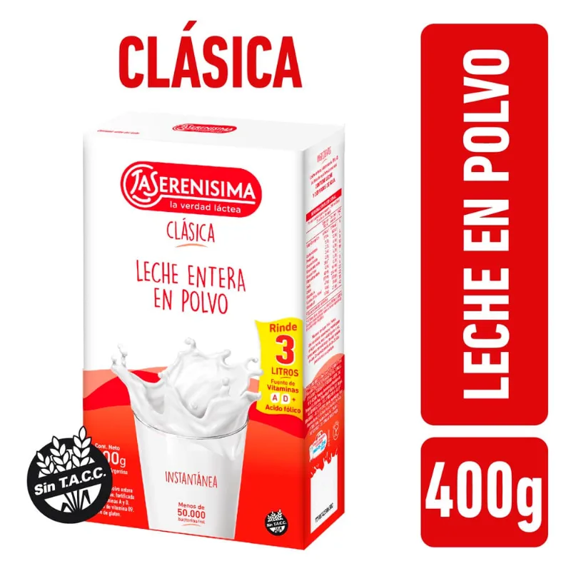 Leche En Polvo Entera La Serenisima 400gr