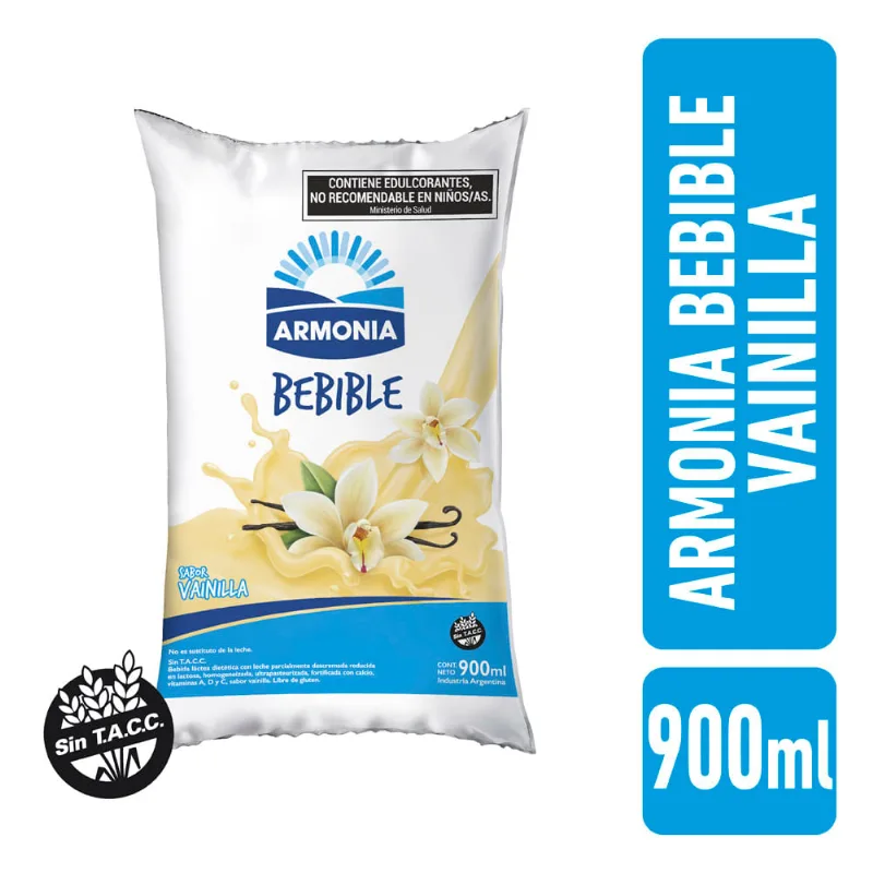 Bebida láctea Armonía vainilla sachet 900 ml.