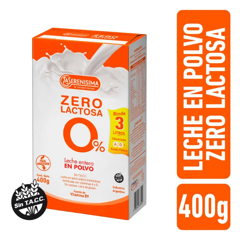 Leche En Polvo Zero Lactosa La Serenisima 400gr