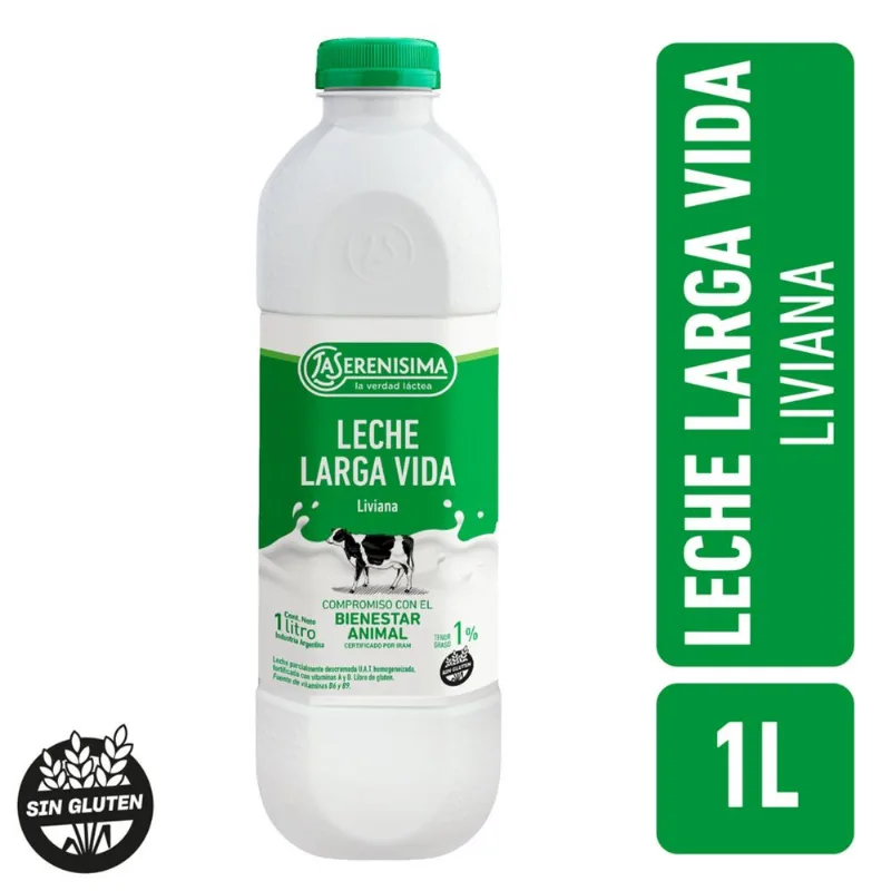 Leche La Serenísima UAT parc descremada liviana 1% pet 1 lt