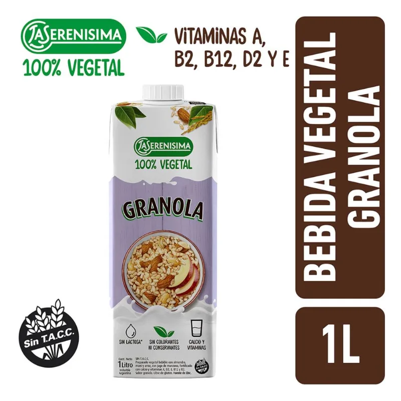 Bebida La Serenísima 100% vegetal granola 1 l.