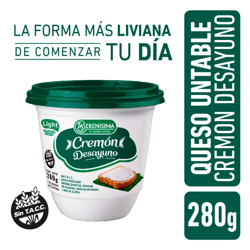 Queso La Serenísima Cremón Desayuno 280 Gr