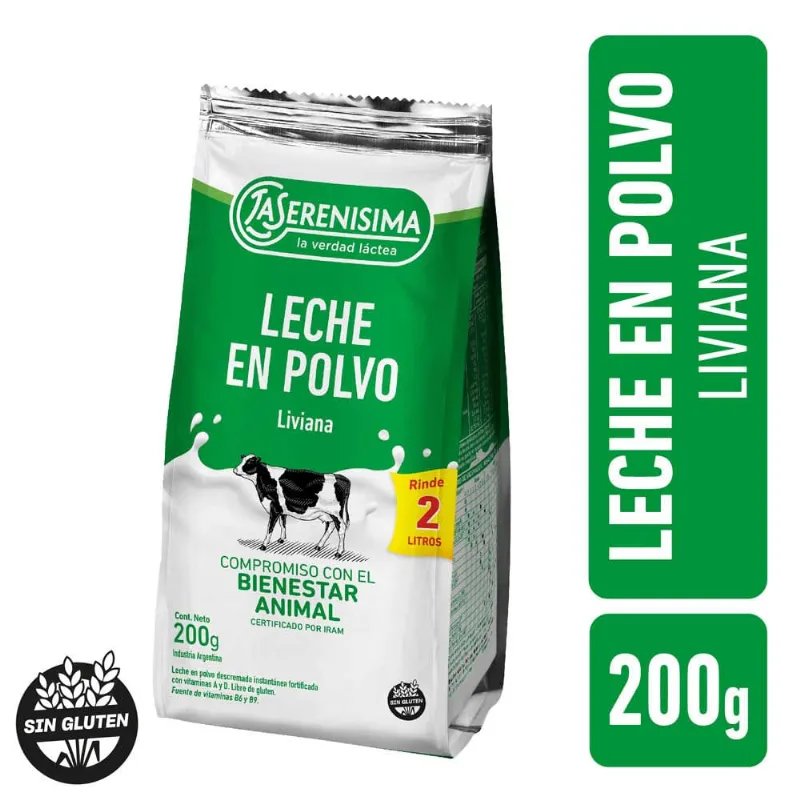 Leche En Polvo Descremada La Serenisima 200 Gr Leche en Polvo Descremada 200 Grs La Serenisima