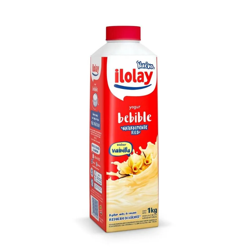Yogur bebible entero Ilolay vainilla 1 kg.