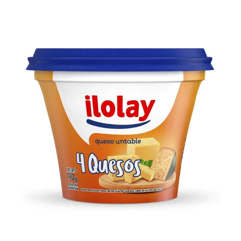 Queso untable Ilolay 4 quesos 190 g.