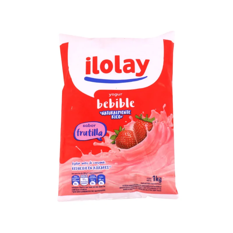 Yogur Sabor Frutilla Descremado 1 Kg Ilolay