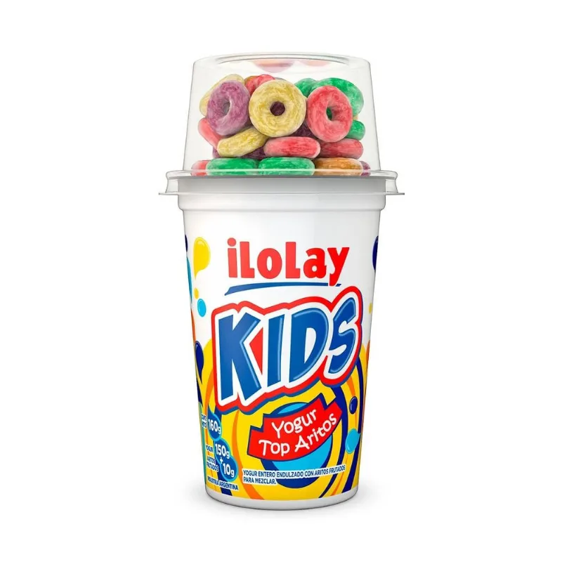 Yogur cremoso entero ilolay con cereal aritos 160 g.
