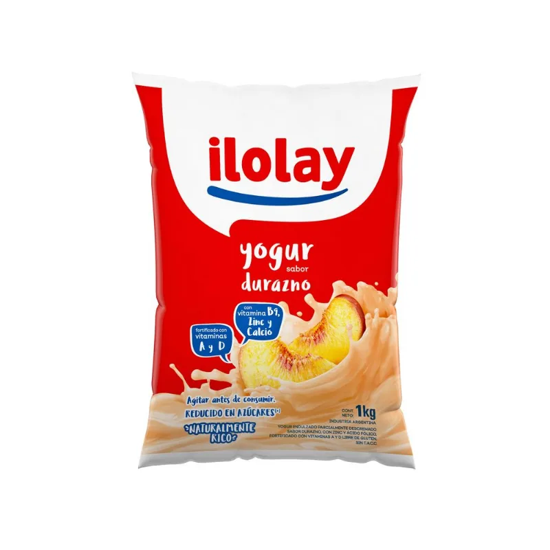 Yogur bebible entero durazno multivitaminas sachet Ilolay 1 l.