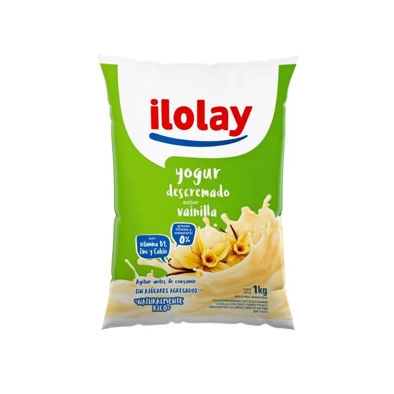 Yogur bebible Ilolay descremado vainilla multivitaminas sachet 1 l.