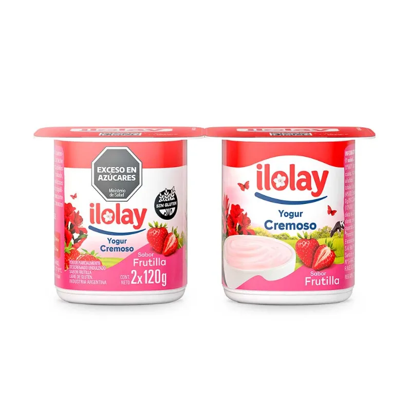 Yogur Cremoso Frutilla 2 Un X 120 Gr Ilolay
