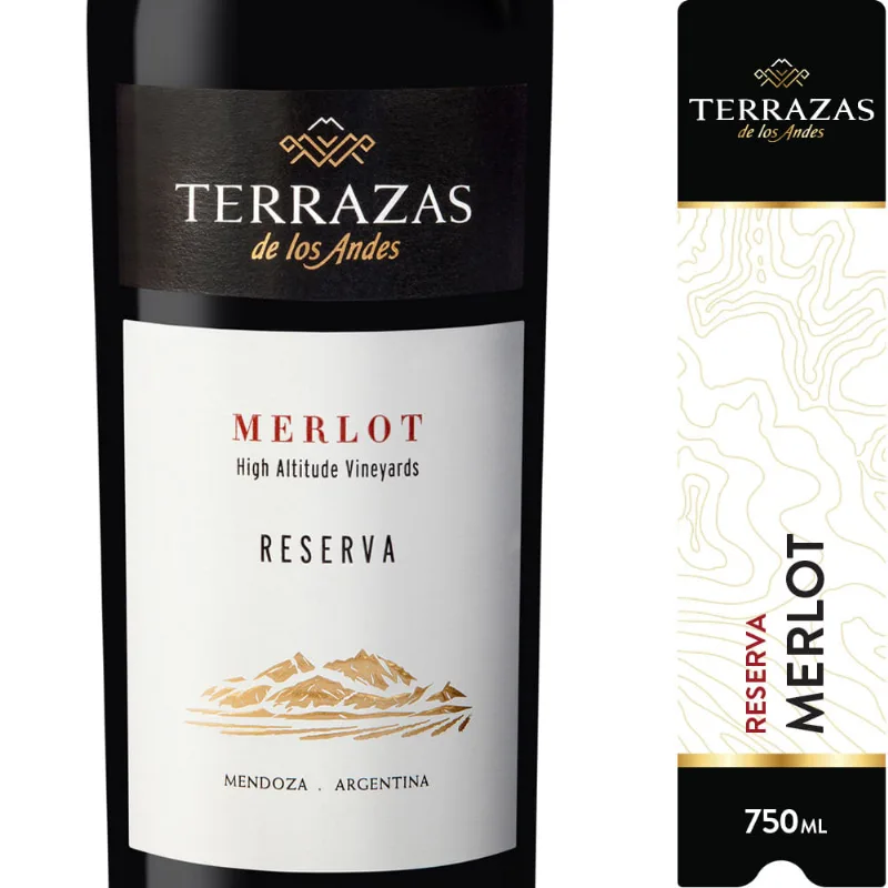 Vino Tinto Merlot 750 Ml Terrazas de los Andes Vino Terrazas De Los Andes Reserva Merlot 750ml