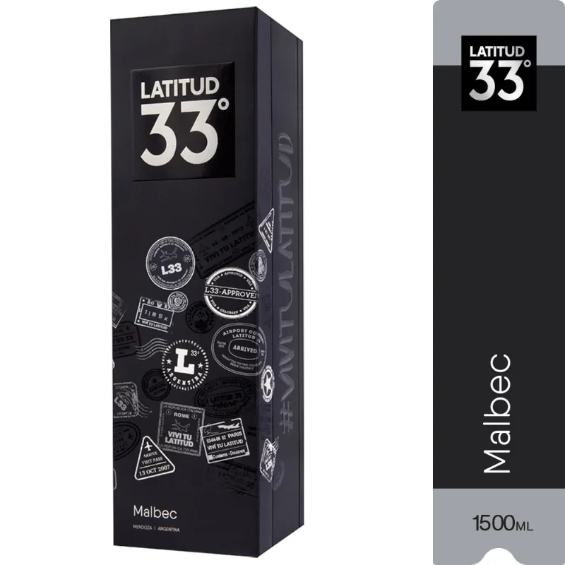 Vino Tinto Latitud 33 Malbec 1500 Cc