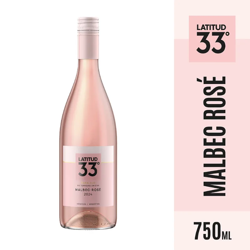Vino Rosado Malbec 750 Cc Latitud 33
