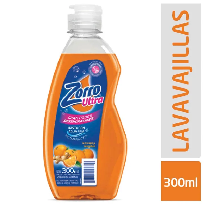 Lavavajillas Zorro Ultra Naranja 300ml