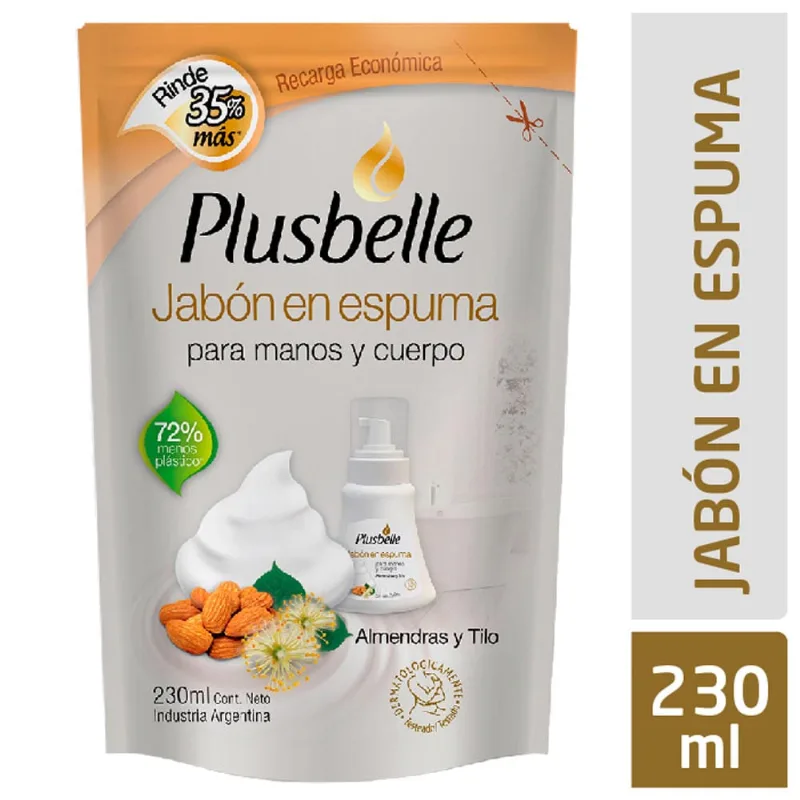 Jabon Liq Plusbelle Doypack Alm Y Tilo Jabón Plusbelle Almendras Y Tilo Repuesto 230 Ml