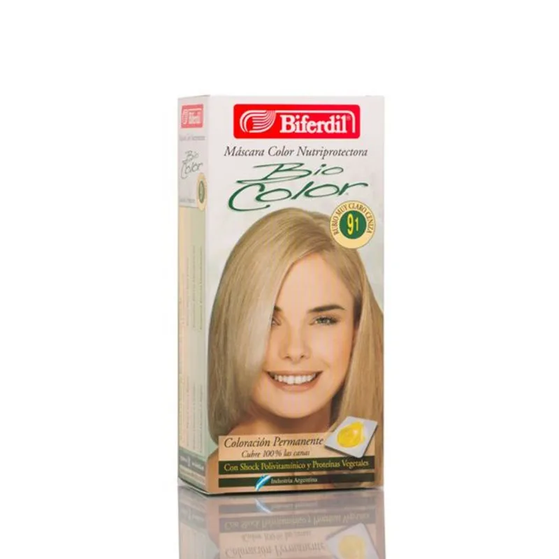 Kit Coloración Permanente en Máscara Biocolor 9.1 Rubio Muy Claro Ceniza