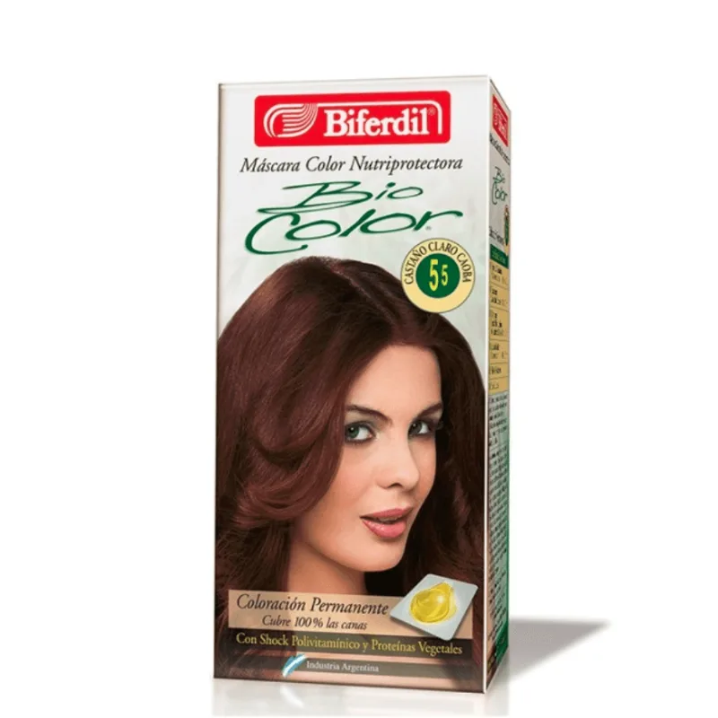 Kit Coloración Permanente en Máscara Biocolor 5.5 Castaño Claro Caoba