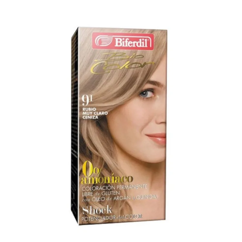 Coloración Permanente Biocolor 0% Amoníaco 9.1 Rubio Muy Claro Ceniza