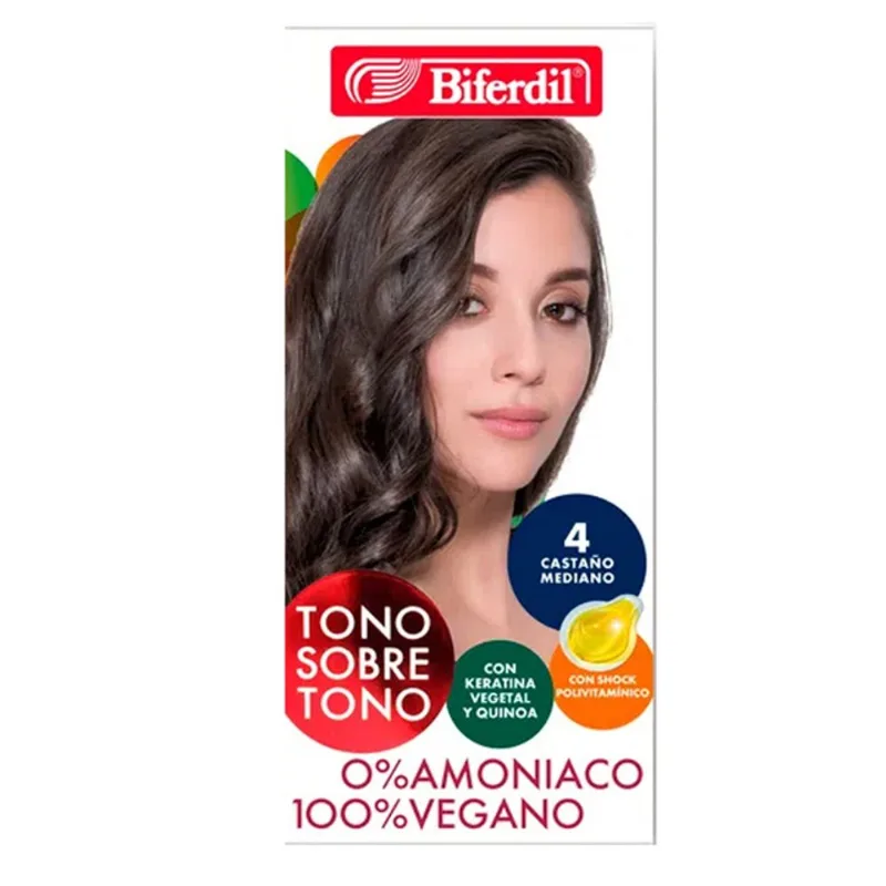 Kit Coloración Permanente Tono Sobre Tono 4 Castaño Mediano