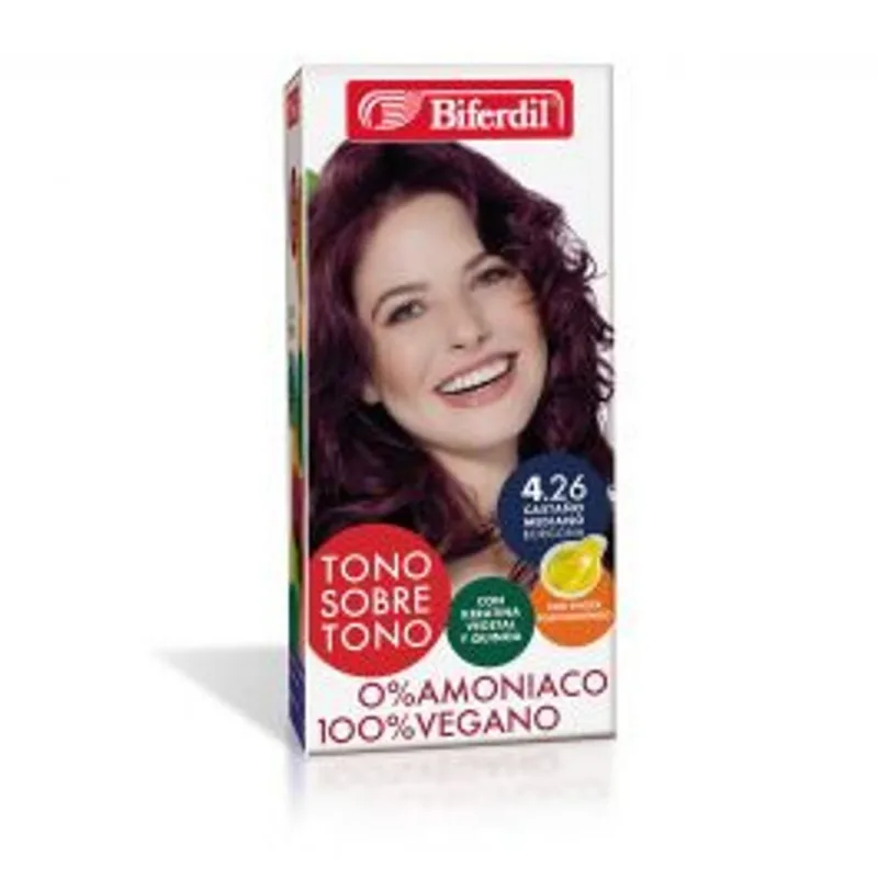 Kit Coloración Permanente Tono Sobre Tono 4.26 Castaño Mediano Borgoña