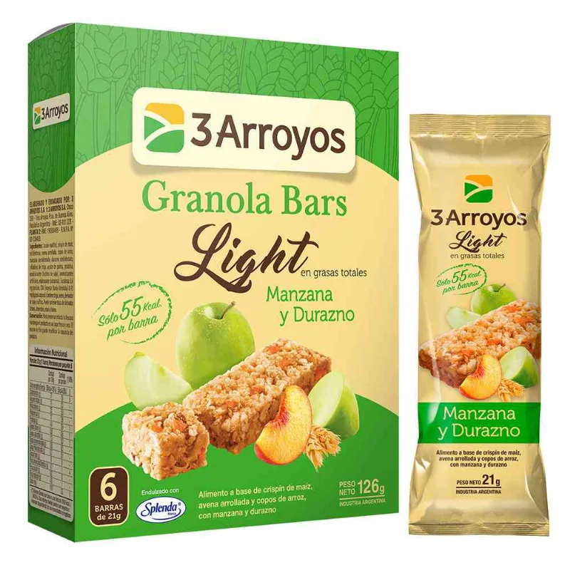 Barra De Cereal 3 Arroyos Light 126 Gr