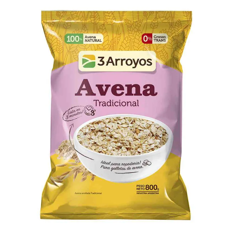 Avena Tradicional 3 Arroyos 800 Gr