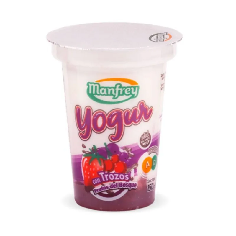 Yogur entero Manfrey frutos de bosque 150 g.
